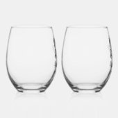 Personalisiert Stemless Wine Glass Set Weinglas Ohne Stiel (Rechts)