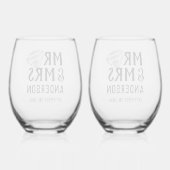 Personalisiert Stemless Wine Glass Set Weinglas Ohne Stiel (Rückseite)