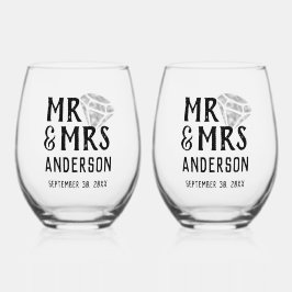 Personalisiert Stemless Wine Glass Set Weinglas Ohne Stiel