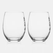 Personalisiert Stemless Wine Glass Set Weinglas Ohne Stiel (Rechts)