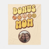 Personalisiert Step Mom Retro Groovy Bonus Mama Fleecedecke (Vorderseite)