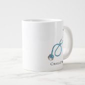 Personalisiert Stethoskop Name Doctor Novelty Jumbo-Tasse (Vorderseite Rechts)