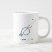 Personalisiert Stethoskop Name Doctor Novelty Jumbo-Tasse (Rechts)