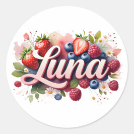 Personalisiert Sticker Luna Berry Floral Design