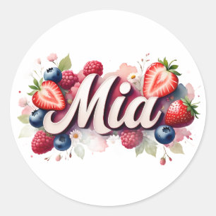 Personalisiert Sticker Mia Berry Floral Design