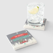 Personalisiert Stone Christmas Tree Untersetzer (Seitenansicht)