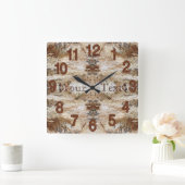 Personalisiert Stone Look MAN CAVE Clock Wall Deck Quadratische Wanduhr (Zuhause)
