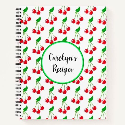 Personalisiert, Strauß roter Kirschen, Muster Notizblock (Vorderseite)