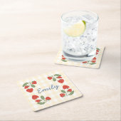 Personalisiert Strawberry Berry Sweet Party Picnic Rechteckiger Pappuntersetzer (Vor Ort)