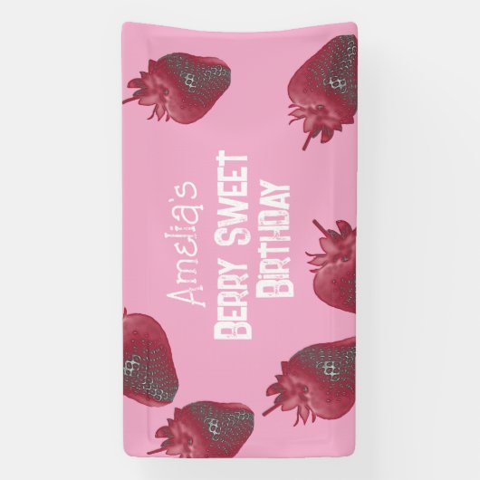 Personalisiert Strawberry Birthday Banner (Vertikal)
