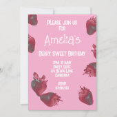 Personalisiert Strawberry Birthday Einladung (Vorderseite)