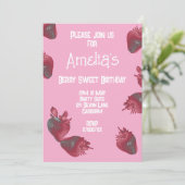 Personalisiert Strawberry Birthday Einladung (Stehend Vorderseite)