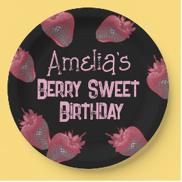 Personalisiert Strawberry Birthday Pappteller