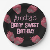 Personalisiert Strawberry Birthday Pappteller (Vorderseite)