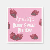 Personalisiert Strawberry Birthday Serviette (Vorderseite)