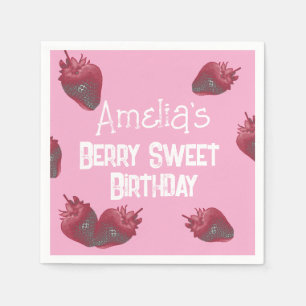 Personalisiert Strawberry Birthday Serviette