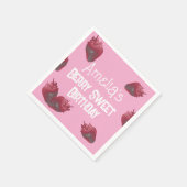 Personalisiert Strawberry Birthday Serviette (Ecke)