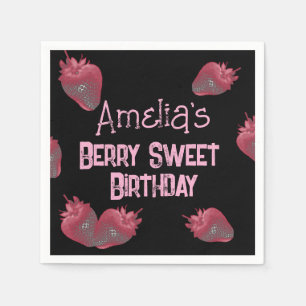 Personalisiert Strawberry Birthday Serviette