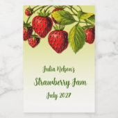 Personalisiert Strawberry Yellow Ombre Jam Jar Lebensmitteletikett (Einzelnes Label)