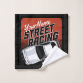 Personalisiert Street Racing Race Auto Motorsport Badhandtuch Set (Waschlappen)