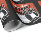 Personalisiert Street Racing Race Auto Motorsport Geschenkpapier (Rolleneckpunkt)