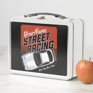 Personalisiert Street Racing Race Auto Motorsport Metall Brotdose