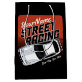 Personalisiert Street Racing Race Auto Motorsport Mittlere Geschenktüte (Vorderseite)