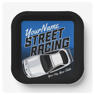 Personalisiert Street Racing Race Auto Motorsport Pappteller