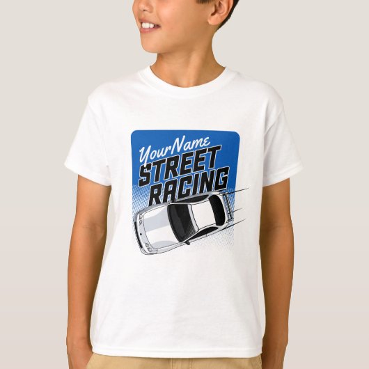 Personalisiert Street Racing Race Auto Motorsport T-Shirt (Vorderseite)