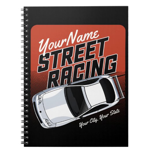 Personalisiert Street Racing Race Car Motorsport Notizblock (Vorderseite)