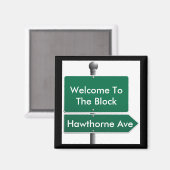 Personalisiert Street Sign Neighbor Magnet (Vorderseite/Rückseite)