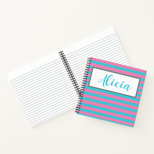 PERSONALISIERT STRIPED-DESIGN-Notebook Notizblock (Innenseite)