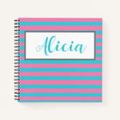 PERSONALISIERT STRIPED-DESIGN-Notebook Notizblock (Vorderseite)