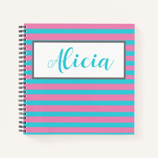 PERSONALISIERT STRIPED-DESIGN-Notebook Notizblock (Vorderseite)