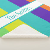 PERSONALISIERT STRIPED SHERPA BLANKET SHERPADECKE (3/4)