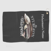 Personalisiert Sturgeon Whisperer Dunkles Handtuch (Horizontal)