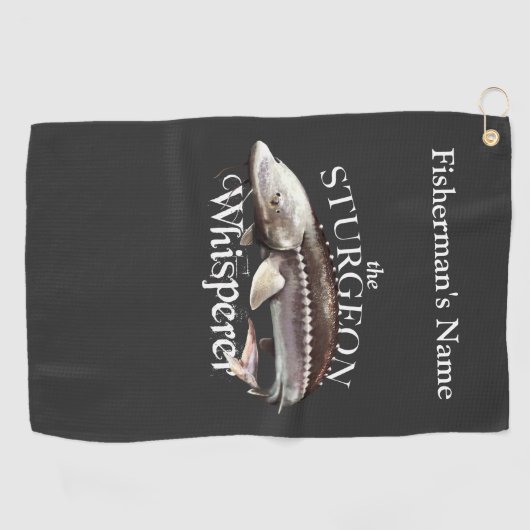 Personalisiert Sturgeon Whisperer Dunkles Handtuch (Horizontal)