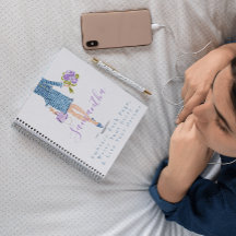 Personalisiert Stylish Fashion Woman Purple Blumen