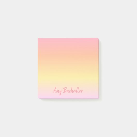 Personalisiert subtile Ombre Sunset Post-it Klebezettel (Vorderseite)