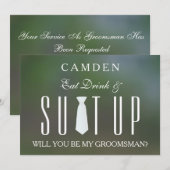 Personalisiert Suitup Werden Sie mein Trauzeuge? Einladung (Vorne/Hinten)
