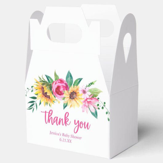 Personalisiert Sunflower Baby Dusche Vielen Dank Geschenkschachtel (Geöffnet)