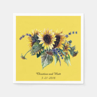 Personalisiert Sunflower Bouquet Serviette