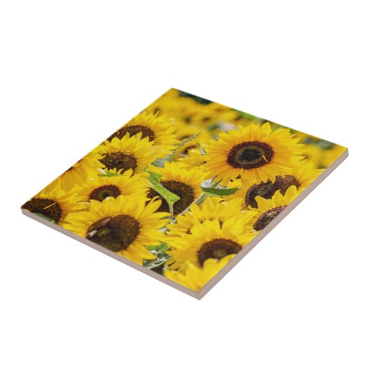 Personalisiert Sunflower Monogram Fliese (Seite)