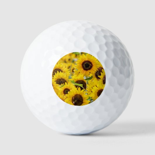 Personalisiert Sunflower Monogram Golfball (Vorderseite)