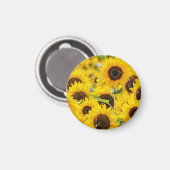Personalisiert Sunflower Monogram Magnet (Vorderseite/Rückseite)