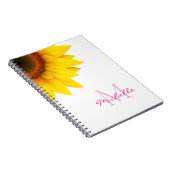 Personalisiert Sunflower Monogram Notizblock (Rechte Seite)