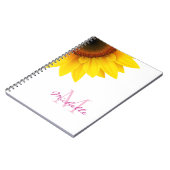 Personalisiert Sunflower Monogram Notizblock (Linke Seite)