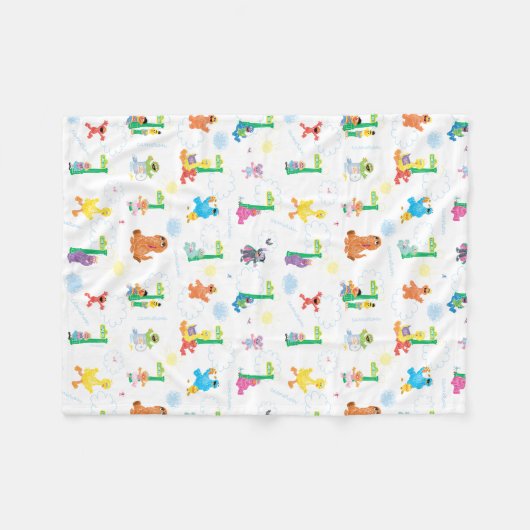 Personalisiert Sunny Day Sesame Street Pattern Fleecedecke (Vorderseite (Horizontal))