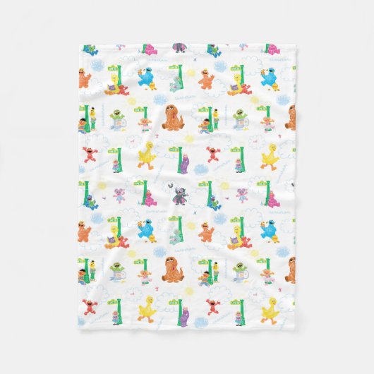 Personalisiert Sunny Day Sesame Street Pattern Fleecedecke (Vorderseite)