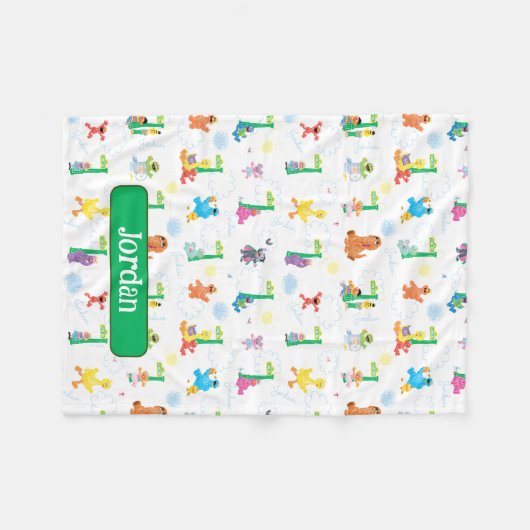 Personalisiert Sunny Day Sesame Street Pattern Fleecedecke (Vorderseite (Horizontal))